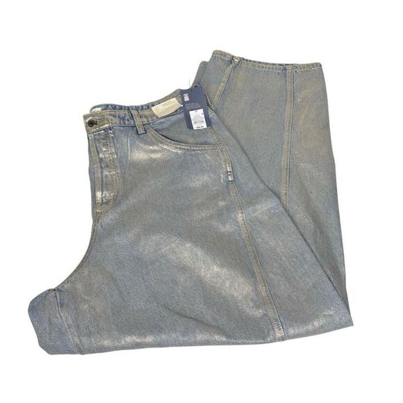 Universal Thread NWT high rise curved leg jeans with shiny silver sheen size 17 - Picture 13 of 13
